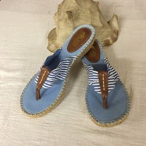 Cliffs Blue Stripe Nautical Thong Sandals